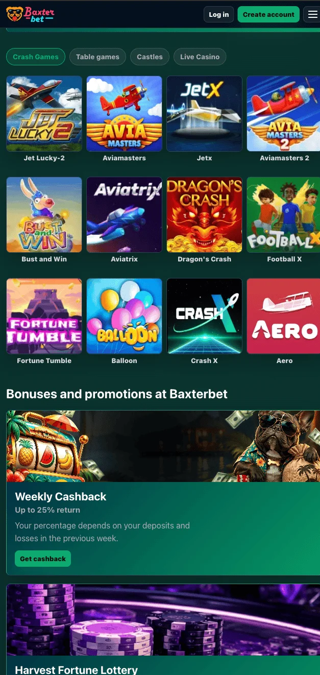 Baxterbet Casino App